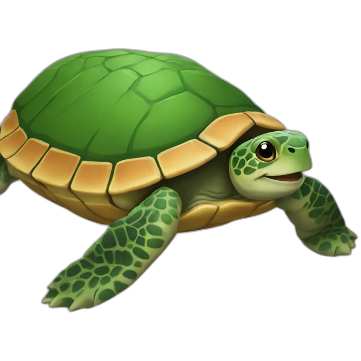 Chat sur une tortue emoji