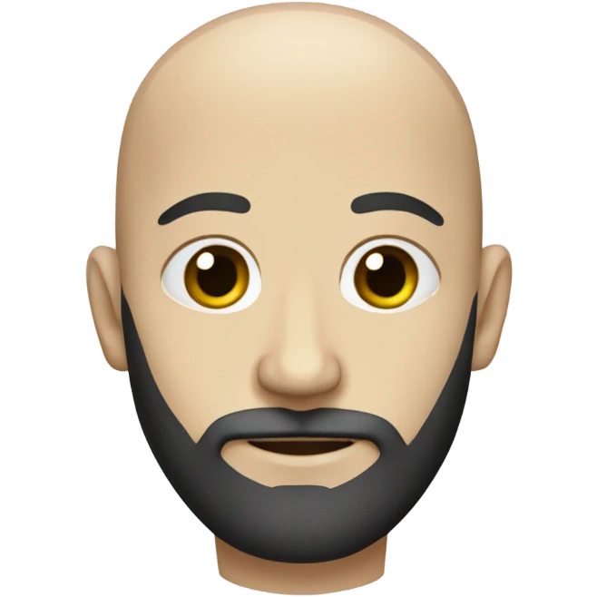 White bald male with a black square beard emoji