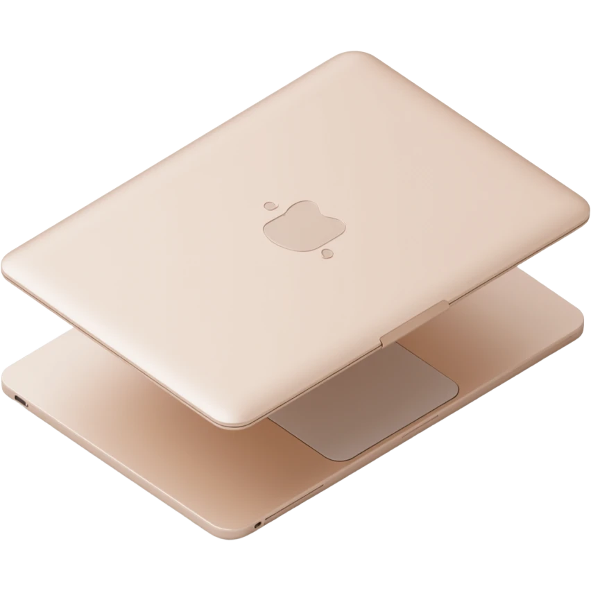 champagne-colored metallic macbook emoji