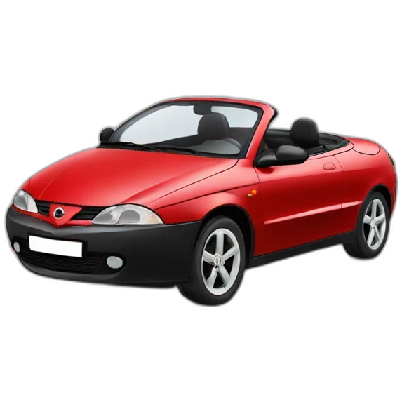 Black Opel Tigra cabrio with red leather seats emoji