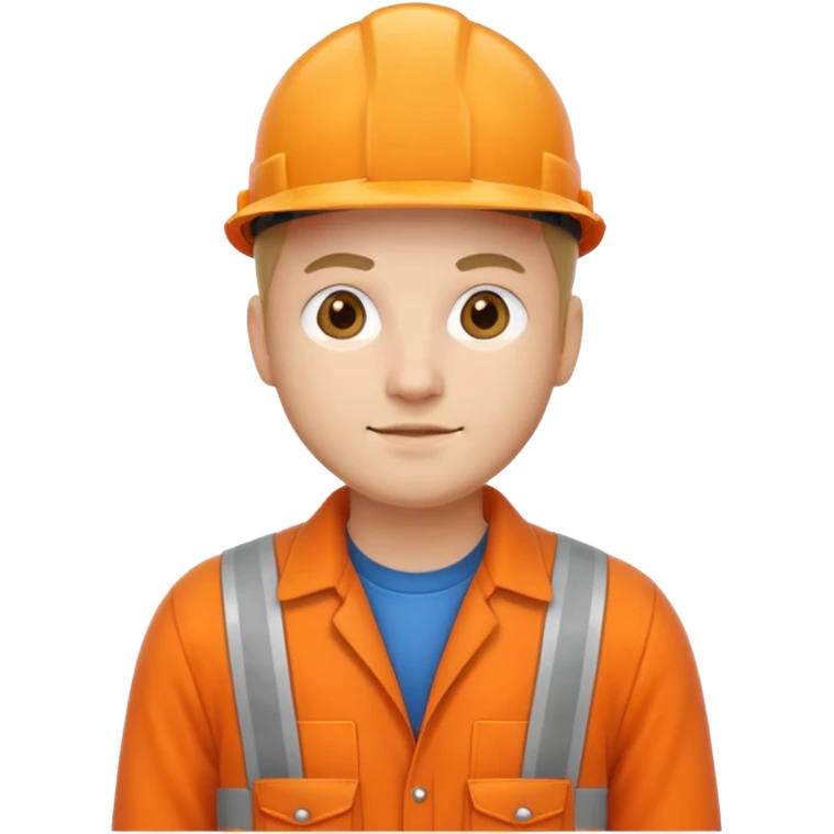 engineer orange overalls standing emoji