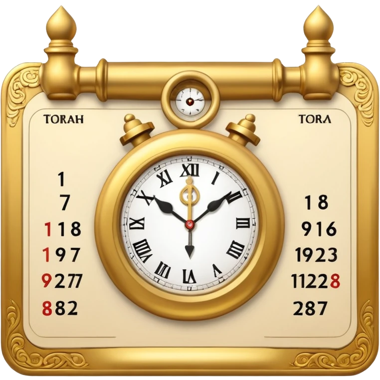 calendar with clock and torah elements combined emoji