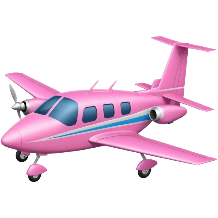 simple tiny pink turboprop aircraft outline emoji
