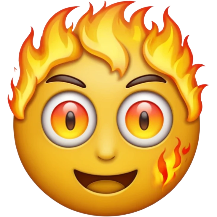 emoji with fire-eyes emoji