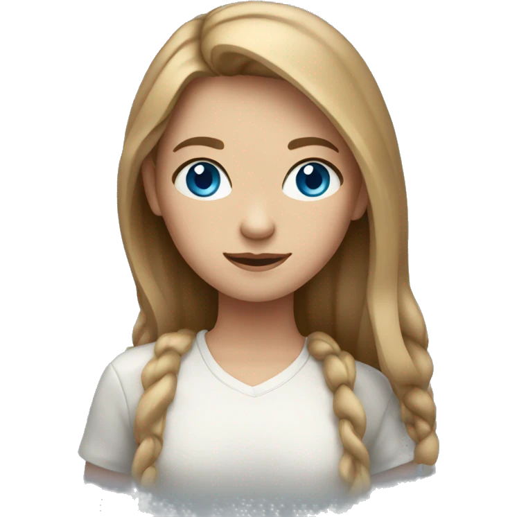 A girl with blue eyes and light brown hair emoji