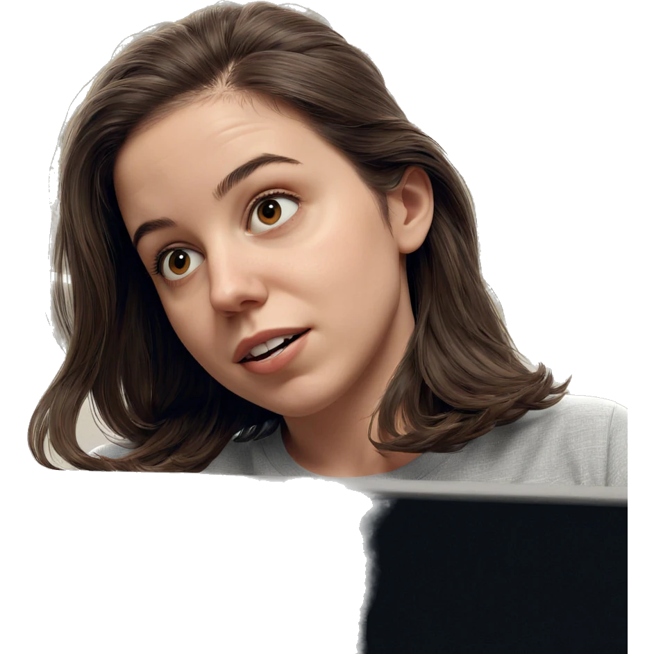 girl with brown hair indoors emoji