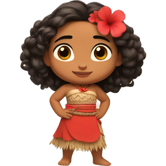 Moana from the Disney movie moana wearing red emoji