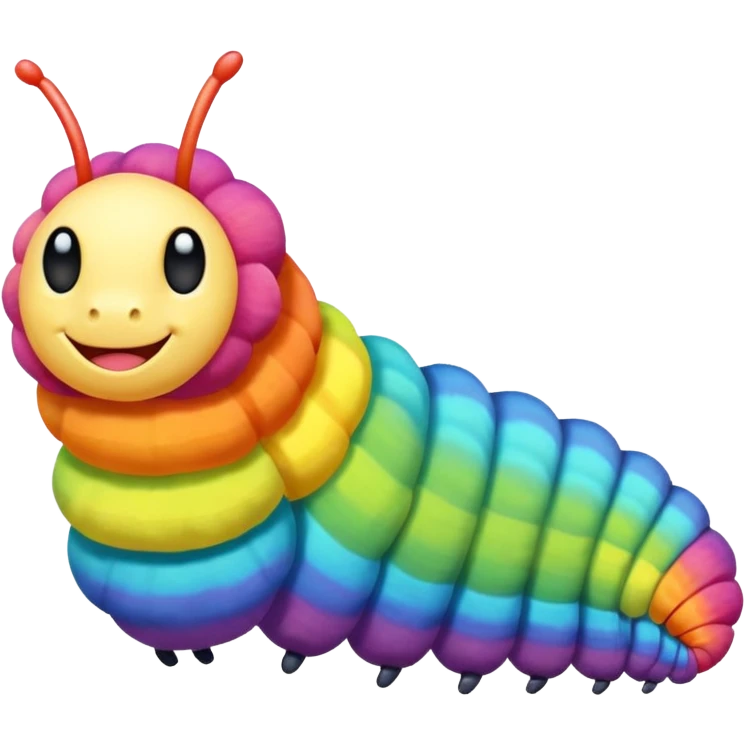 Rainbow colored catapillar emoji