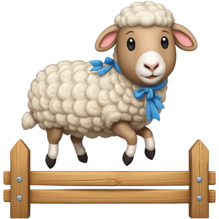 sheep jumping fence emoji