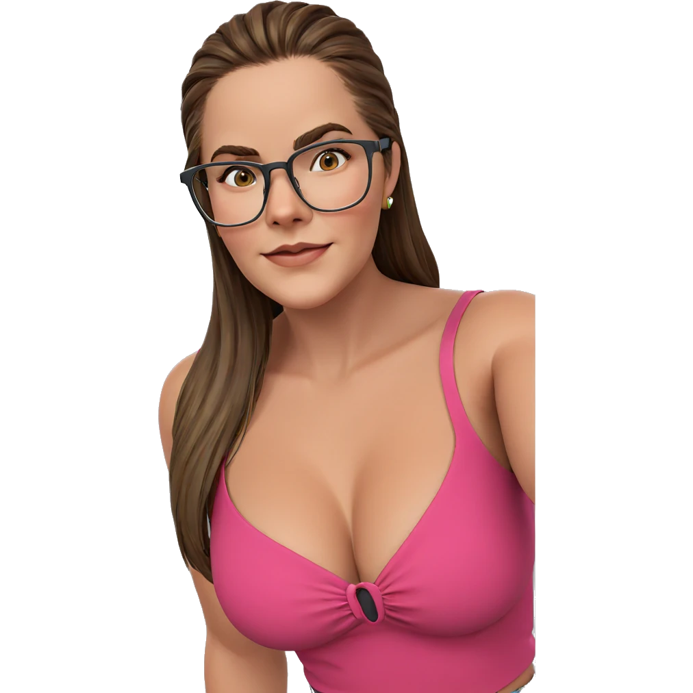 brown haired girl with glasses emoji