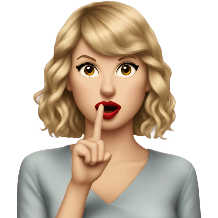 Taylor swift shushing, actioning to someone to be quiet  emoji