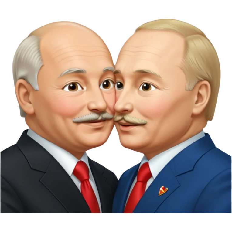 lukashenko and putin( without Beard)  kiss emoji