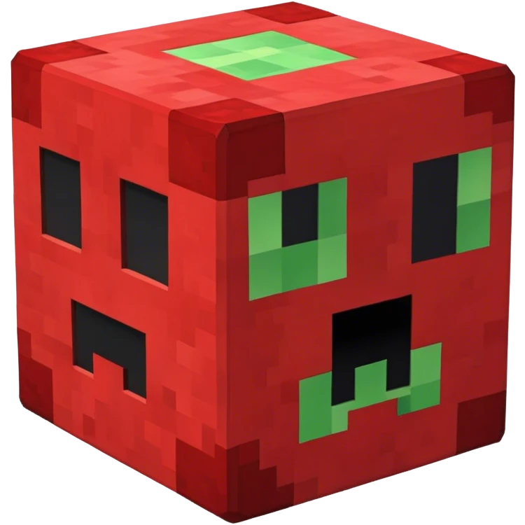 A redstone Minecraft Creeper emoji