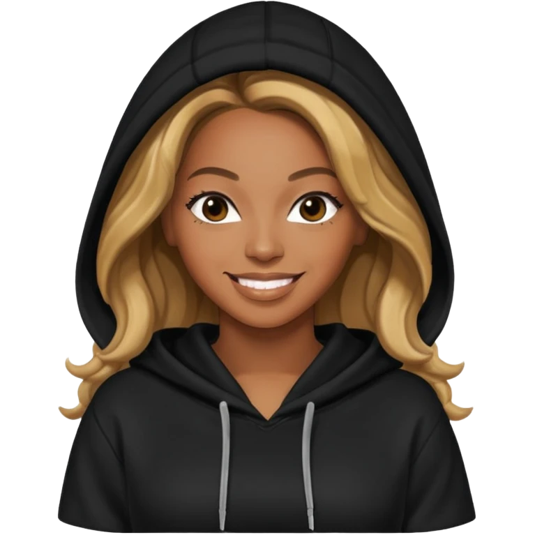 beyonce with black hoodie emoji