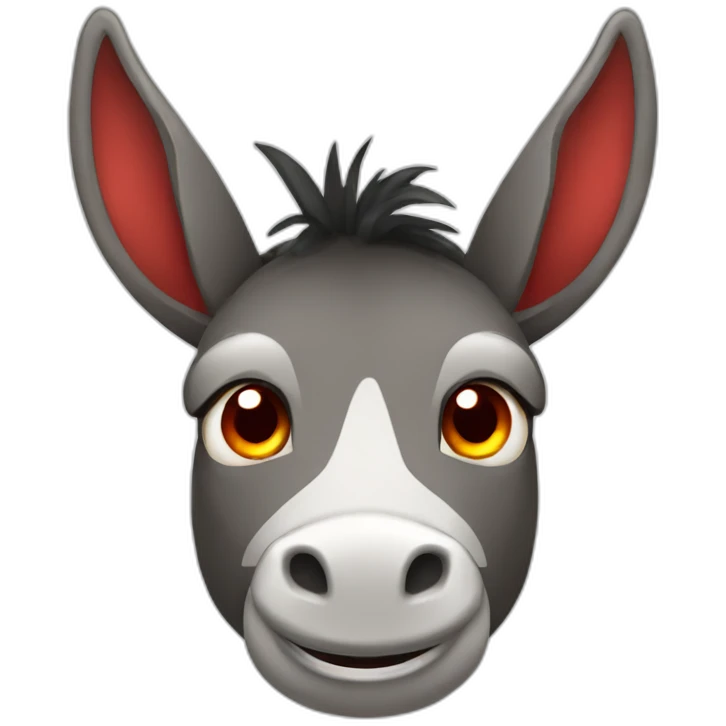 Red eyed smiley donkey emoji