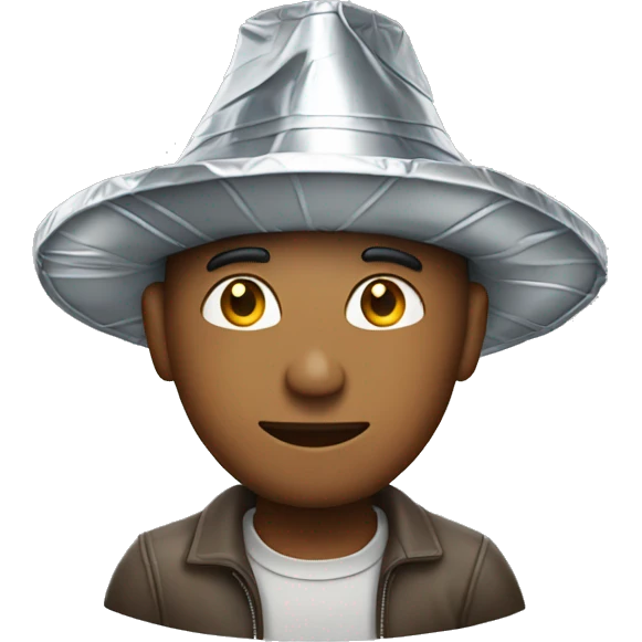 Man wearing tin foil hat emoji