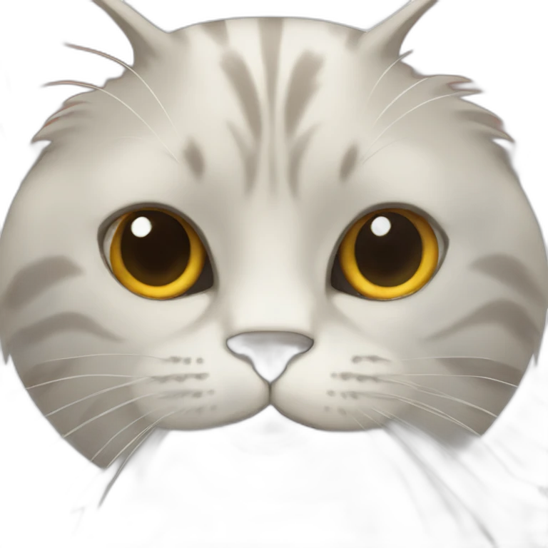 cat with big aye emoji