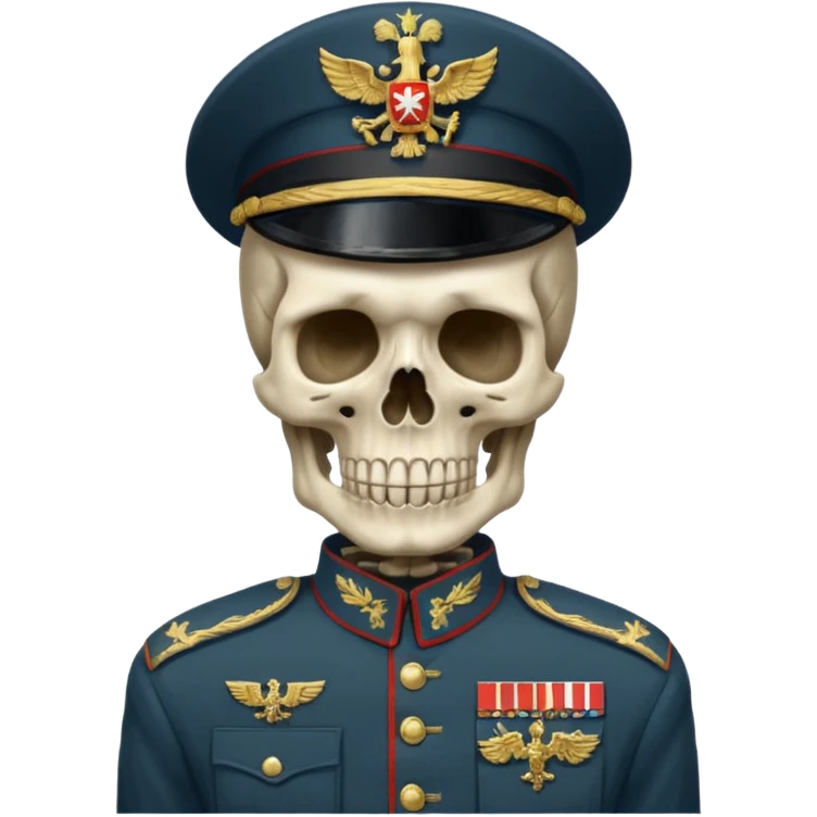 generate a realistic skeleton in a Russian military uniform emoji