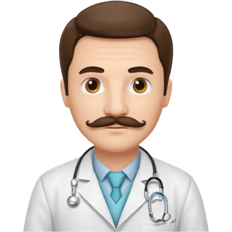 doctor with mustache emoji