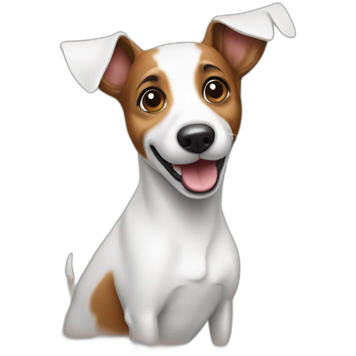 Happy Jack Russel dog with pointy ears emoji