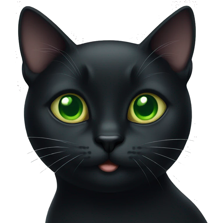 Black cat with green eyes emoji