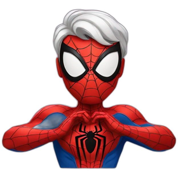 Spiderman Who make a heart with his hands  emoji