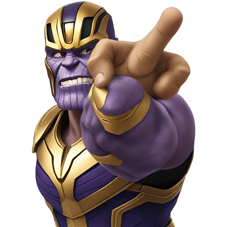 Thanos snapping his finger while wearing the infnity gauntlet  emoji