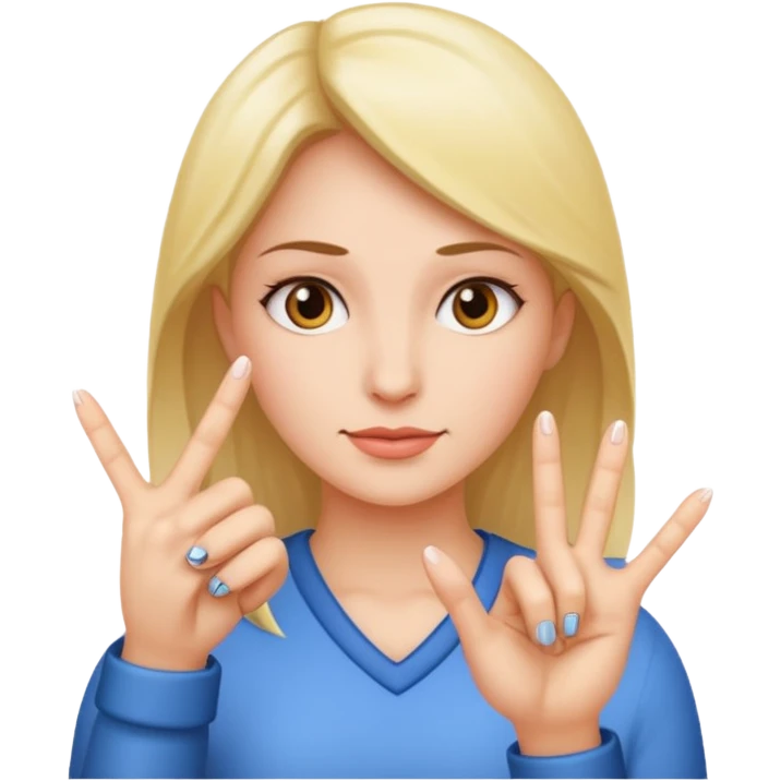 Make her put 3 fingers down emoji