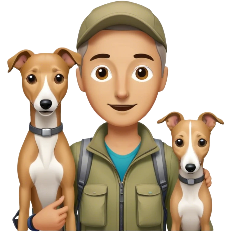 Camping with a whippet emoji