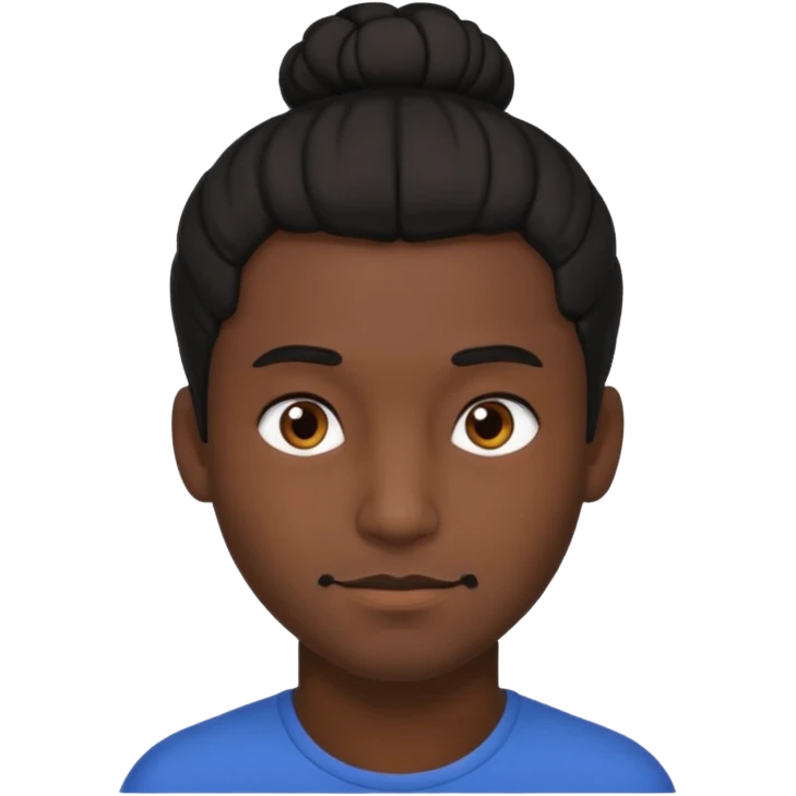 men with black bun hair emoji