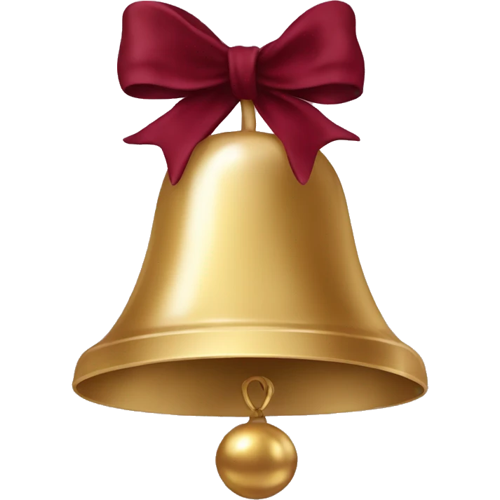 Christmas bells with burgundy bow emoji