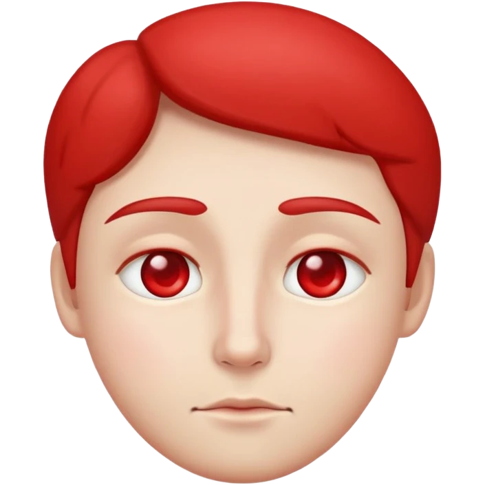 Red low eyes with a calm face emoji