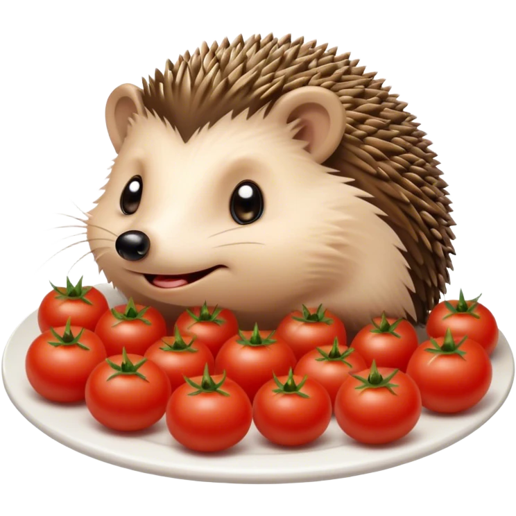 hedgehog crying and tomatoes in a plate emoji