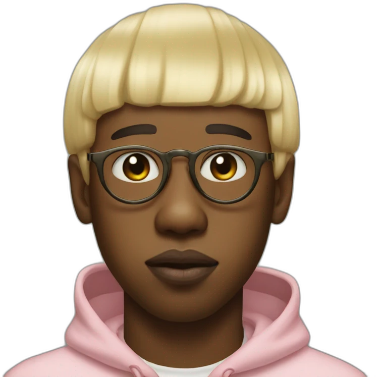 tyler the creator IGOR with blond straight hair emoji
