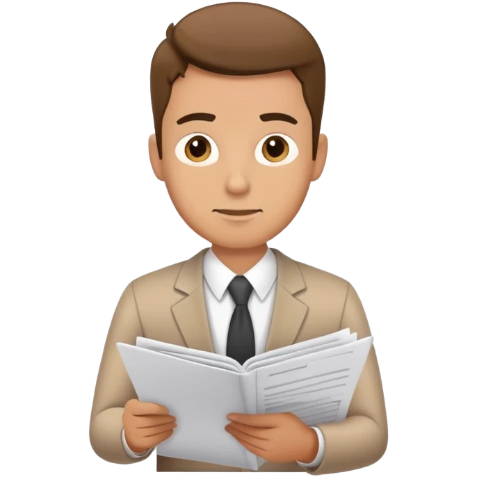 male office worker reviewing paperwork emoji