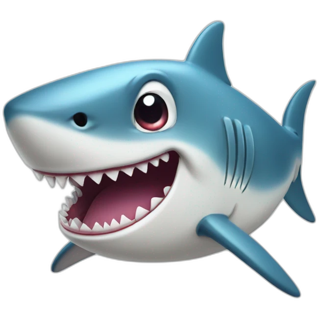 Cute shark with big teeth emoji