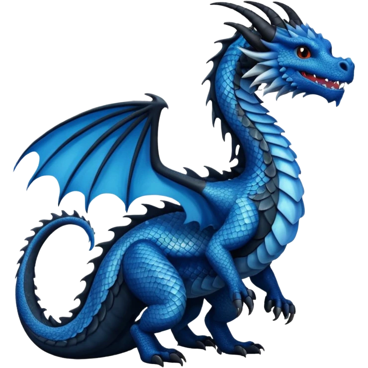 Dragon bleu et noir emoji