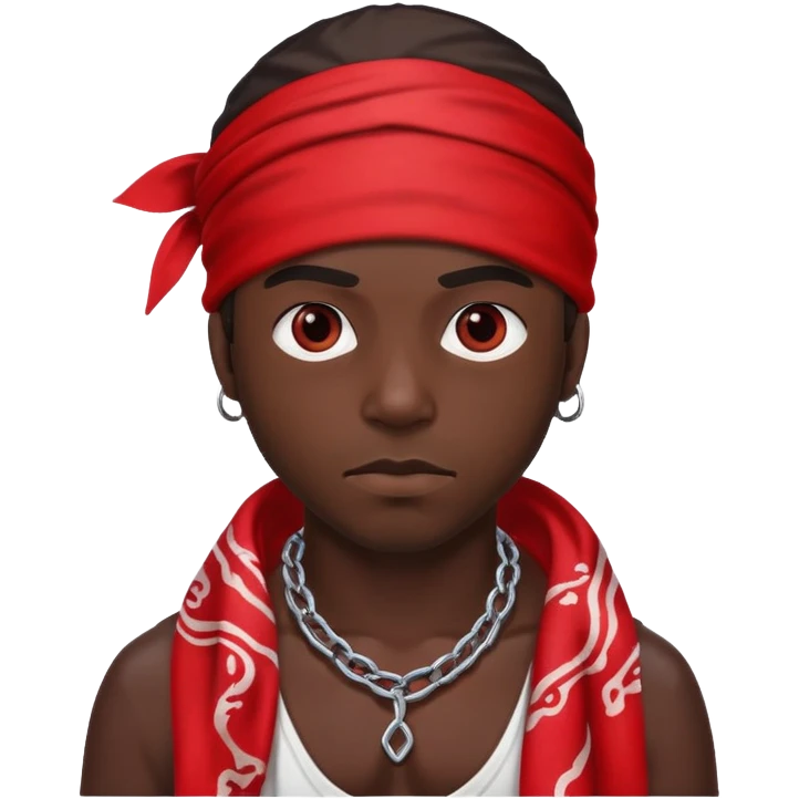 Blood gang member with red bandana emoji