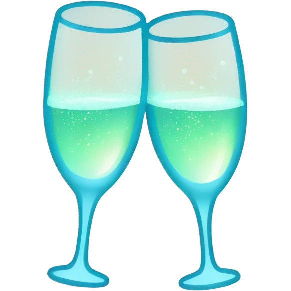Sparkling champagne glasses clinking emoji