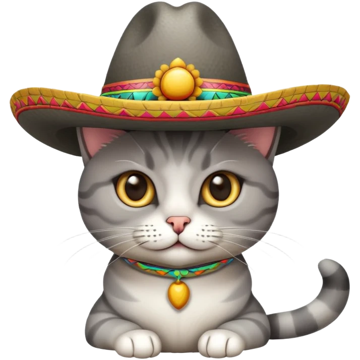 Cat with Mexican hat emoji