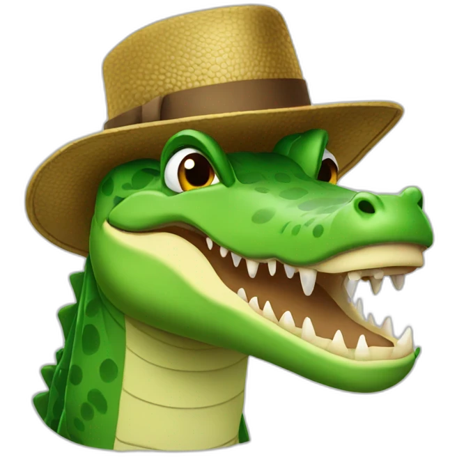 crocodile with hat emoji