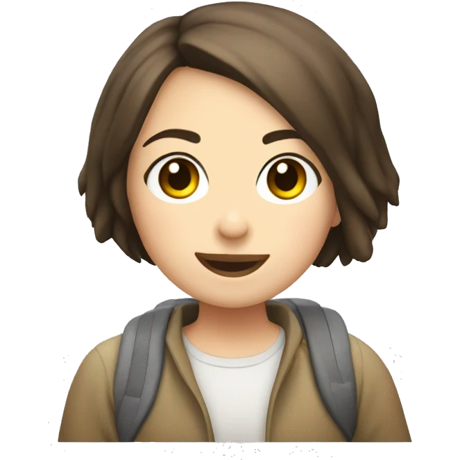 white Subaru XV  with a short haired brunette girl sitting inside  emoji