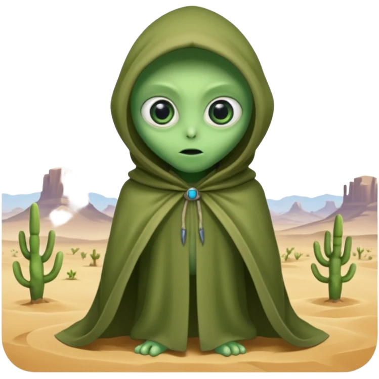 alien living in desert just face  emoji