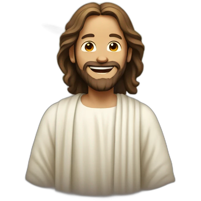 Jesus laughs emoji