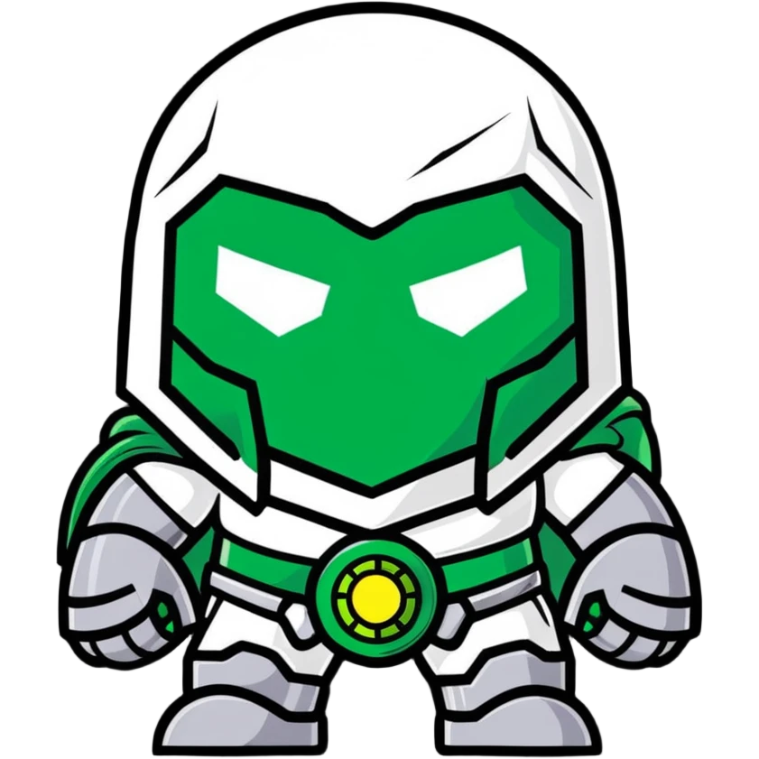Doctor Doom with glowing green eyes and metal mask emoji