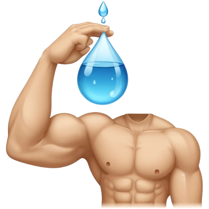Water shaped like a single flexed bicep emoji
