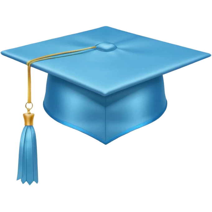 cappello da laurea per un corso terminato blu celeste danza aerea esame bello piccolo emoji
