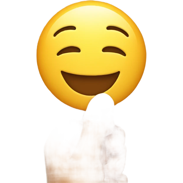 Smile on hand emoji