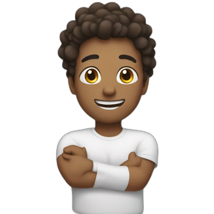 Me hugging the air emoji