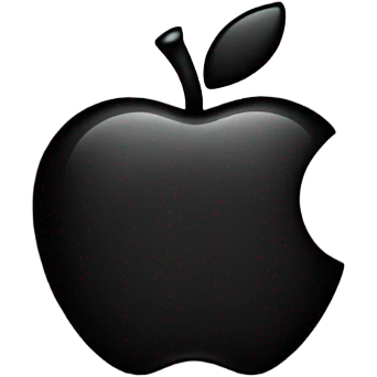 create a black coloured  Apple logo emoji emoji